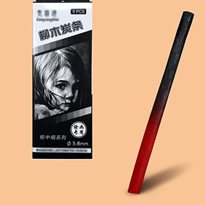 3-8mm Willow Charcoal Sticks for Sketching and Drawing Art Supplies for Professionals Students and Hobbyists