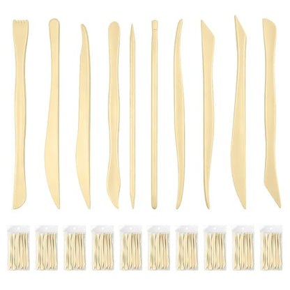 Lainballow 100 Pcs Clay Tools Kit, Plastic Pottery Tools, Clay Sculpting Tools, Double Ended Clay Carving Tools, Modeling Clay Tools Bulk for Carving Shaping Embossing for Beginners Hobbyists Artists