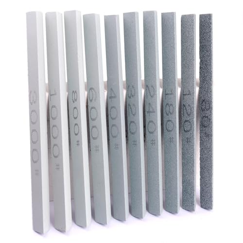 Sharpening Stone Sticks,Triangular 10pcs Green Carbon Oilstone Sanding Bar for sharpening cutting tools, Honing Steel Tool (5.9 * 0.47Inch) - size: 5.9*0.47Inch