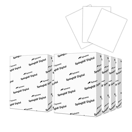 Springhill White 8.5” x 11” Cardstock Paper, 80lb Vellum Bristol, 175gsm – Premium Medium Weight Cardstock, Vellum Printer Paper with Textured Finish – 016200C, 2,000 Sheets (8 Reams) - color: 80 lb, size: 2,000 Sheets (8 Reams), style: 8.5x11 (Letter)