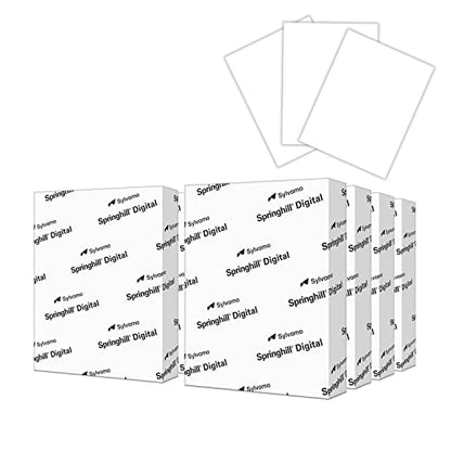 Springhill White 8.5” x 11” Cardstock Paper, 80lb Vellum Bristol, 175gsm – Premium Medium Weight Cardstock, Vellum Printer Paper with Textured Finish – 016200C, 2,000 Sheets (8 Reams) - color: 80 lb, size: 2,000 Sheets (8 Reams), style: 8.5x11 (Letter)