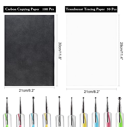 ASTARON 150 Sheets Black Carbon Copy Paper and Tracing Paper with Tool Set