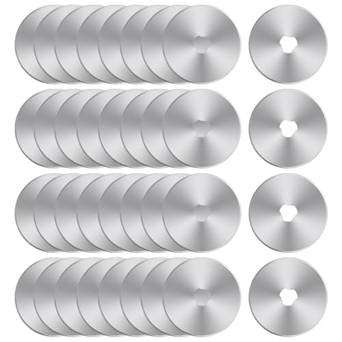 Sutekus 28mm Rotary Cutter Blades 36 Packs Replacement Blades for Crafts Quilting Scrapbooking Sewing, Compatible with Fiskars Olfa Martelli Truecut Cutter (28mm)