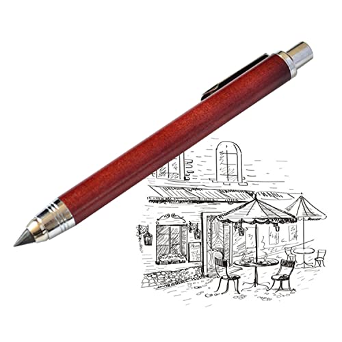5.6mm Lead Holder Sketching Mechanical Pencil Retractable Drawing Charcoal Pencil Automatic Wooden Sketch Pencil with Gift Box for Artists Beginners Engineers Graphing Crafting School Art Supplies - color: 5.6mm Burlywood Mechanical Pencil with Gift Box