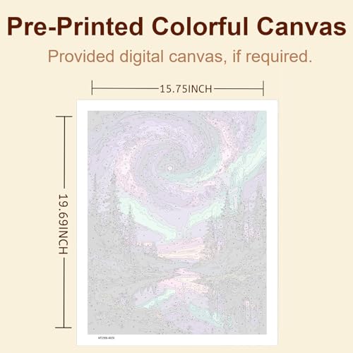 Gemozaic Aurora Paint by Numbers Kit for Adults, Starry Night Sky, 16x20 in - color: MT22906