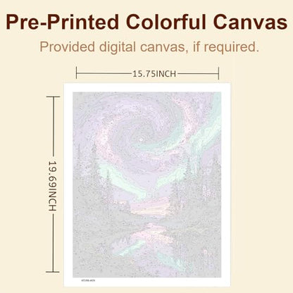 Gemozaic Aurora Paint by Numbers Kit for Adults, Starry Night Sky, 16x20 in - color: MT22906