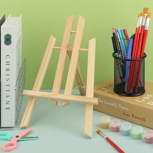 Yiksonyo 6 Pack 12 Inch Wooden Easel, Tabletop Wood Easels Stand, Wooden Easel for Painting, Art, and Crafts - size: 6 Pack 12 Inch