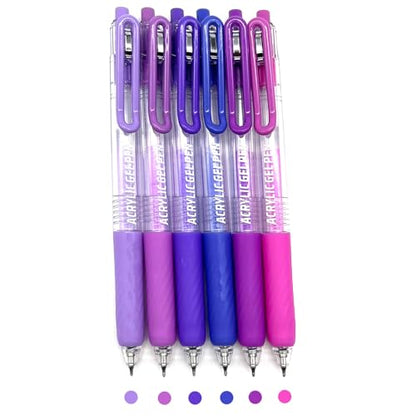 6 Colors 0.7mm Fine Pointed Acrylic Gel Pen Set,Monet Purple | Fit for Drawing Creation, Daily Painting, Coloring, Card Making, Journaling - color: Purple