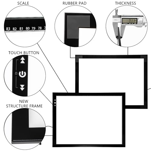 HSK A1 LED Artist tracing Light Box Copy Table, Adjustable High Brightness Light Pad for Tatto Drawing, Sketching, Animation,Diamond Painting Accessories - size: 06 - A1