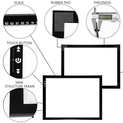 HSK A1 LED Artist tracing Light Box Copy Table, Adjustable High Brightness Light Pad for Tatto Drawing, Sketching, Animation,Diamond Painting Accessories - size: 06 - A1