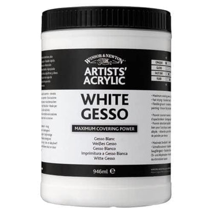 Winsor & Newton Professional Acrylic Medium, White Gesso, 946ml - color: White Gesso, style: 946ml (32-oz)