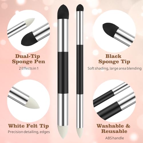 Blending Stump,9Pcs Oil Pastel Blending Tools,Blending Stumps and Sponge Pens Set with Sandpaper Sharpener,Tortillions Paper Art Blenders,Charcoal Sketching Drawing Supplies for Artists Student