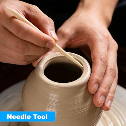 Acantha 35 PCS Pottery Tools Kit, Professional Ceramic Sculpting, Carving, and Air Dry Clay Kit for All Ages - Includes Trimming, Dotting, Embossing, Scoring, Fondant, Painting and Polymer Clay Tools