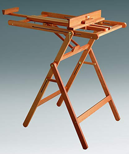 Mabef M33 Studio Easel, Oiled Beech Wood Adjustable Indoor Easel Convertible to Painting Table, Supports Oil, Acrylic, Watercolour, Pastel - style: Adjustable,Compact