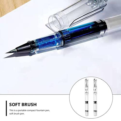 NUOBESTY 15 Pcs Refillable Watercolor Brush Pens for Calligraphy Painting Drawing with Transparent Body and Large Ink Capacity
