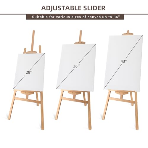 Adjustable Pine Wooden Painting Easel, Art Easel for Display - color: Nature