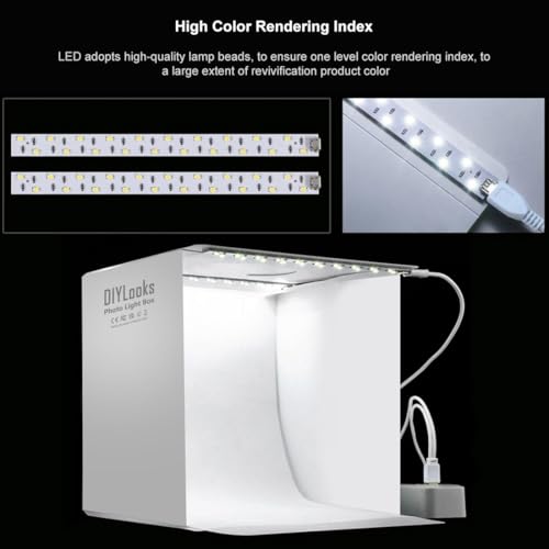 20cm Include 2 LED Panels Folding Portable 1100LM Light Photo Lighting Studio Shooting Tent Box Kit with 6 Colors Backdrops
