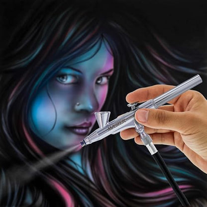 Master Airbrush G25 Multi-Purpose Dual-Action Gravity Feed Airbrush Gun Kit - size: G25 .2mm Fine Finishing