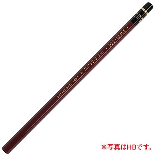 Uni Hi-Uni Wooden Pencil - B - Box of 12 (HUB) - size: 1 Count (Pack of 1)