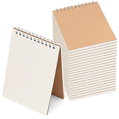 HEIHAK 25 Pack A6 Sketch Notebooks, 120 Pages 60 Sheets Top Spiral Bound Pocket Sketchbooks, Small Spiral Notepads Sketch Pads Bulk for Kids Drawing, Sketching, Painting, Writing, Crafting, 4" x 6" - size: A6 120 Pages 25 PCS
