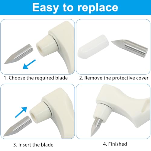 White Craft Cutting Tools, Craft Cutting Knives | 3 Different 360 Degree Rotating Blades, Cutting Mat, Stainless Steel Cutter Pen, For Stencils Scrapbooks DIY Crafts - color: White