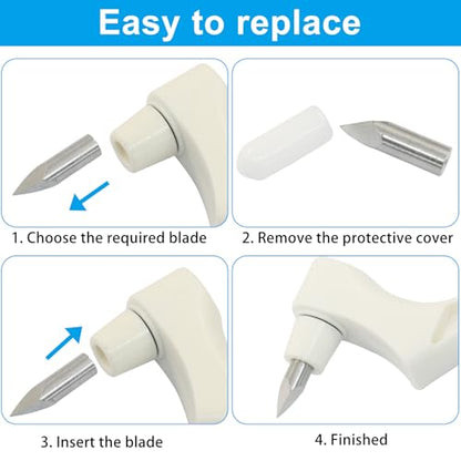 White Craft Cutting Tools, Craft Cutting Knives | 3 Different 360 Degree Rotating Blades, Cutting Mat, Stainless Steel Cutter Pen, For Stencils Scrapbooks DIY Crafts - color: White