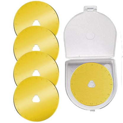 45mm Rotary Cutter Blades 5-Pack Titanium Replacement Blades Fits Fiskars, OLFA,Martelli,Dremel,Truecut,DAFA for Quilting Scrapbooking Sewing Arts & Crafts Sharp and Durable Cutter Blade - color: Titanium Plating (45mm 5pcs)