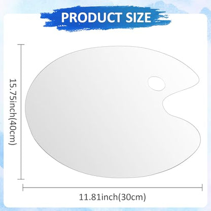 4 Pcs Large Acrylic Paint Palette Tray, 12 x 16 Inch | Clear,NonStick Paint Tray, for Acrylic Painting, Easy Clean