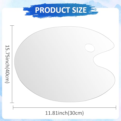 4 Pcs Large Acrylic Paint Palette Tray, 12 x 16 Inch | Clear,NonStick Paint Tray, for Acrylic Painting, Easy Clean