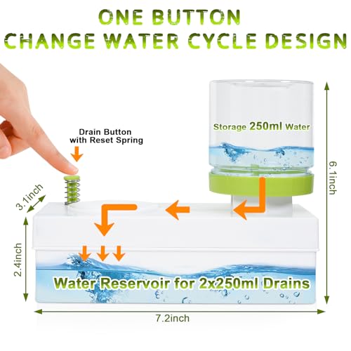 Upgraded All in 1 Paint Brush Cleaner Tool Paint Brush Rinser Paint Water Dispenser Painting Station for Acrylic, Watercolor, Oil Christmas&Birthday Gift for Kids（Give 4 Pen & Pen holder & paint tray） - color: 01 Green