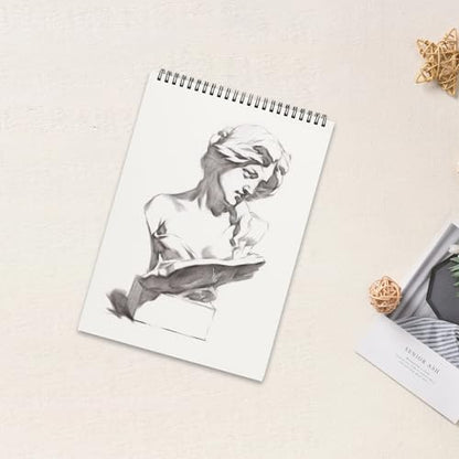 LEXININ 10 PCS A4 Spiral Bound Sketchbook, 30 Sheets/60 Pages of 160gsm Paper Drawing Pad, Landscape Sketchbook, Kraft Cover Sketch Pad for Painting, Drawing