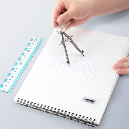 M&G Professional Metal Geometry Compass, 6.69 Inch Maximum Diameter Compass Geometry Tool, Lockable Distance Includes Extra Lead, Ideal for Drafting & Drawing - style: Classic