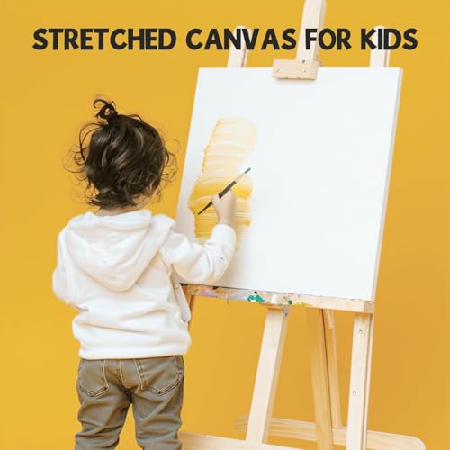 ESRICH Stretched Canvas for Painting 12x12 Inch, 16 Pack Painting Square Canvas Bulk-5/8 in Profile Primed Cotton White Blank Canvases for Painting for Oil & Acrylic Paint - size: 12x12in-16Pack