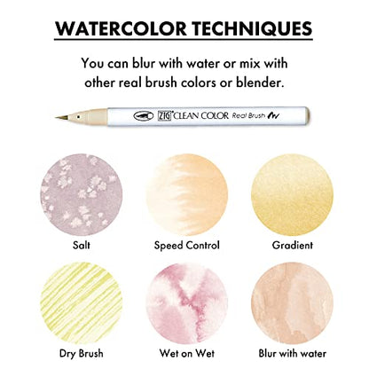 ZIG CLEAN COLOR REAL BRUSH 6 Color set (6 Pale Colors set I) - style: 6 Pale Colors set I