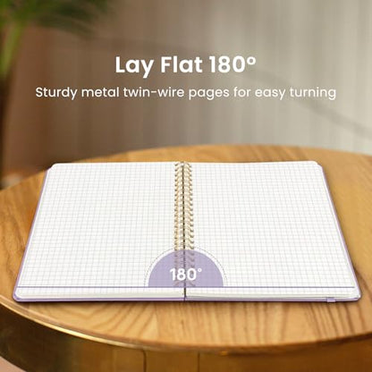 Taja Graph Spiral Journal Notebook for Women & Men, 140 Pages, Graph Paper Hardcover Notebook for Planning & Tracking, Journals for Graphing, A5(5.7" x 7.9") – Purple - color: E.Purple, style: c-Graph