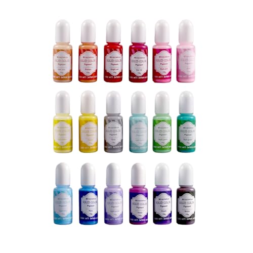 18 Colors Epoxy Resin Pigment Opaque Liquid UV Resin Dye Colorant, 0.35oz Each