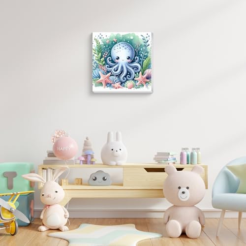Animal Paint by Numbers Kit for Kids with Frame Wooden Easel 8x8 inch - color: style-4