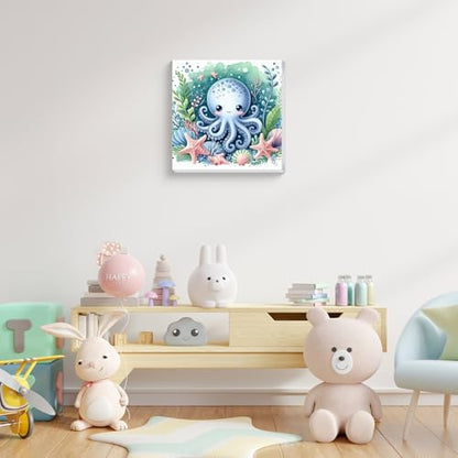 Animal Paint by Numbers Kit for Kids with Frame Wooden Easel 8x8 inch - color: style-4