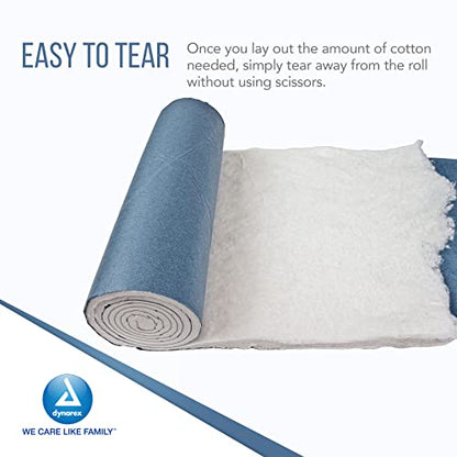 Dynarex Cotton Roll – Non-Sterile, Soft and Absorbent Cotton in an Easy to Tear & Use Roll, 1-Pound, 12” x 56", White, 1