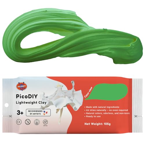 Air Dry Clay Lightweight, Flexible Modeling Clay for Adults Arts and Crafts | Professional & Moldable, Soft & No-Stick, Polymer Clay for Sculpting, Molding,Anime Figures,Making Costumes,DIY Projects - color: Light Green