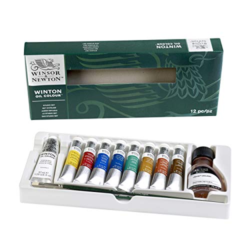 Winsor & Newton Winton Oil Color Paint, Studio Set, 10 x 37ml Tubes, Blue,Red,White, 12 Piece Set - style: Studio Set - 12 Pieces
