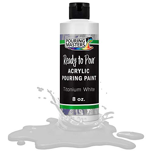 POURING MASTERS Titanium White Acrylic Ready to Pour Pouring Paint - Premium 8-Ounce Pre-Mixed Water-Based - for Canvas, Wood, Paper, Crafts, Tile, Rocks and More - color: Titanium White, size: 8 Fl Oz (Pack of 1)