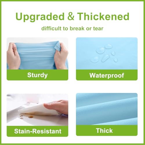 Light Blue Tablecloth - 3 Pack 54" × 108" Rectangle Disposable Light Blue Plastic Table Cloth, Waterproof Table Cover for Party, Holiday & Gathering Use - color: Light Blue