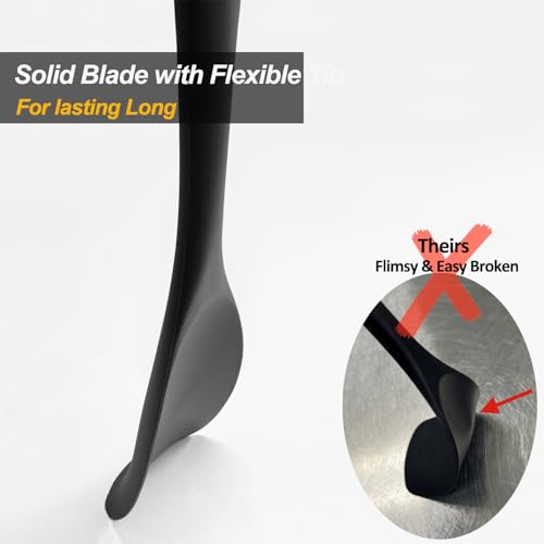 Upgrade Silicone Spatula Spoon Set,VOVOLY Heat Resistant Rubber Spoonula, Seamless Non-Stick Flexible Scrapers for Baking Mixing Tool,3 Pack, Black - color: Black Spoonula set