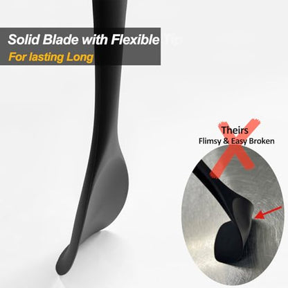 Upgrade Silicone Spatula Spoon Set,VOVOLY Heat Resistant Rubber Spoonula, Seamless Non-Stick Flexible Scrapers for Baking Mixing Tool,3 Pack, Black - color: Black Spoonula set