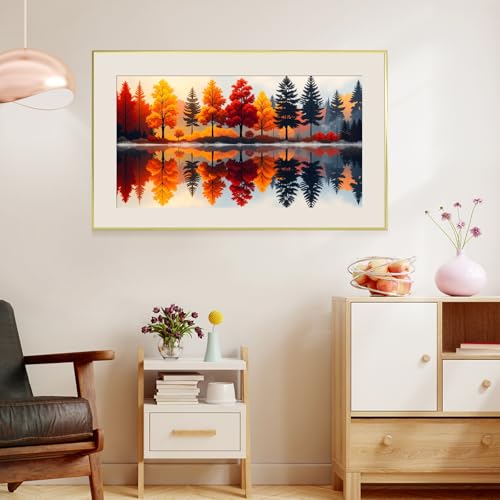SparkGlow Large Lake Forest Diamond Art Kits for Adults | Forest Reflection Diamond Painting Kits, Full Round Drill, Landscape Diamond Art for Home Decoration, Meaningful Gift - color: Landscape 016