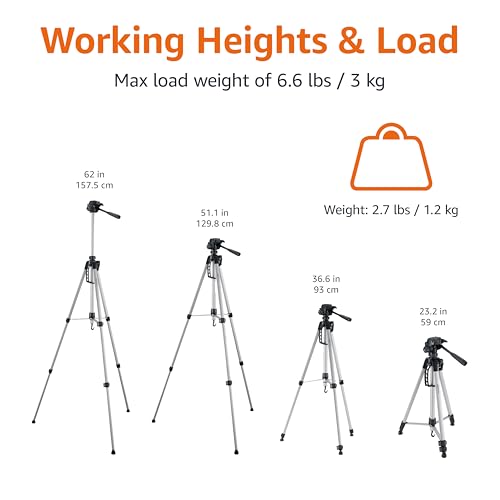 Amazon Basics 60-inch Lightweight DSLR Tripod with Bag, Black - size: 60-in, style: Tripod Only