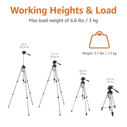 Amazon Basics 60-inch Lightweight DSLR Tripod with Bag, Black - size: 60-in, style: Tripod Only