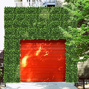 Artificial Ivy Privacy Fence Screen, Artificial Faux Ivy Hedge, Expandable Faux Privacy Fence with 80 pcs Zip Ties Decoration,59x98.4 inch,Color Printing Turtle Back Pattern Leaf