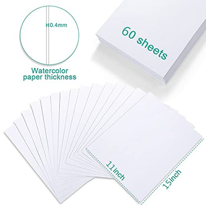 TecUnite 60 Sheets Watercolor Paper Pad Bulk, 11 x 15 Inch, Cold Press - color: Cold Press, size: 11 x 15 inch